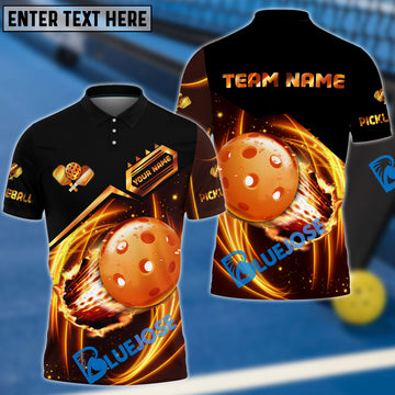 BlueJose Pickleball Fire Bling Personalized Name, Team Name Unisex Shirt