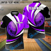 BlueJose Bowling And Pins Curved Strike Customized Name 3D Shirt (6 Colors)