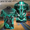 BlueJose Bowling And Pins Fantasy Knight Thunder Lightning Pattern Customized Name 3D Shirt (5 Colors)