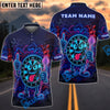 BlueJose Darts Angry Dartboard Neon Style Customized Name, Team Name 3D Shirt (4 Colors)