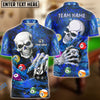 BlueJose Billiards Ball 8 Skull Lightning Personalized Name & Team Name Shirt (4 Colors)