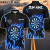 BlueJose Darts Neon Flame Dartboard Target Multicolor Options Personalized Name Shirt (4 Colors)