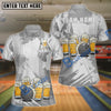 BlueJose Bowling & Pins Funny Beer Lover Customized Name, Team Name 3D Shirt (6 Colors)