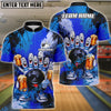 BlueJose Bowling And Pins Bad Attitude Cartoon Beer Party Gang Customized Name, Team Name 3D Shirt (4 Colors)