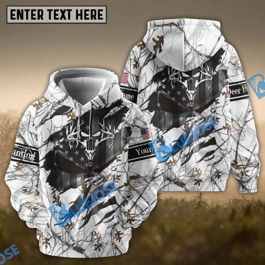 Fest of Armistice Skull Hunting Hoodie & Zip Hoodie Multicolored Camo Personalized