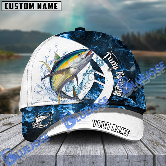 BlueJose Tuna Fishing Blue Flame Sport Custom Name Cap