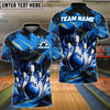 BlueJose Bowling And Pins Neon Flame Customized Name 3D Shirt (4 Colors)