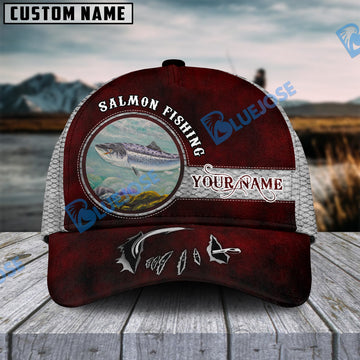 BlueJose Happy Fishing Salmon Fish Personalized Cap