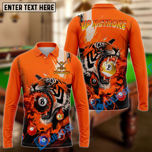 BlueJose Billiards Tiger Up N Stroke Team Personalized Name 3D Shirt