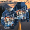 BlueJose Premium Multiple Military Services US Veteran Zip Hoodie