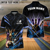 BlueJose Bowling And Pins Premium Multicolor  Customized Name 3D Shirt (4 Colors)