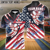 BlueJoses Bowling American Flag Patriot Customized Name, Team Name 3D Shirt