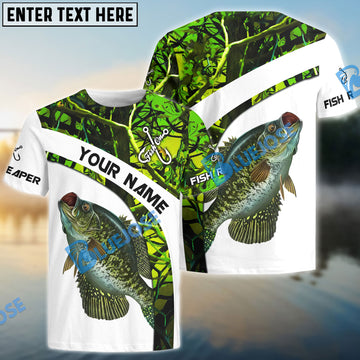 Bluejose Crappie Fishing Green Camo Customize Name   Quick Dry Long Sleeves