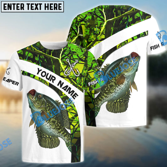 Bluejose Crappie Fishing Green Camo Customize Name   Quick Dry Long Sleeves