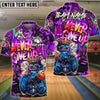 BlueJose Bowling And Pins Gorilla Graffiti King Customized Name, Team Name 3D Shirt (4 Colors)