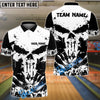 BlueJose Bowling And Pins Grunge Punished Skull Customized Name, Team Name 3D Shirt (4 Colors)