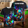 BlueJose Billiards 8-Ball Colorful Angry Teddy Bear Personalized Name, Team Name Unisex Shirt
