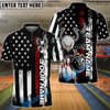 BlueJose Bowling And Pins Retro Eagle US Flag Customized Name And Team Name 3D Shirt (4 Colors)