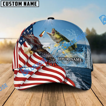 BlueJose Eagle Flag Walleye Fishing Classic Cap