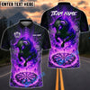 BlueJose Darts Flaming Bull Dartboard Fire Theme Multicolor Options Personalized Name Shirt (4 Colors)