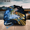 BlueJose Fishing Hooked Jump Splash Personalized Cap (Bass, Walleye, Trout, Crappie, Tuna, Marlin, Mahi-Mahi, Pike)