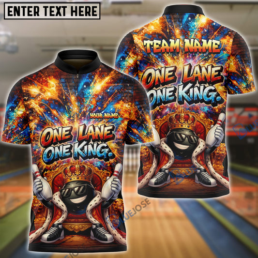 BlueJose Bowling And Pins Funny Character One Lane One King Customized Name, Team Name 3D Shirt