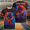 BlueJose Bowling Neon Flame Customized Name, Team Name 3D Shirt (4 Colors)