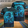 BlueJose Bowling Neon Flame Customized Name, Team Name 3D Shirt (4 Colors)