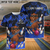 BlueJose Bowling And Pins Funny Happy Beaver Customized Name, Team Name 3D Shirt (4 Colors)
