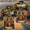 BlueJose Bowling Zeus Lightning STRIKE! Customized Name, Team Name 3D Shirt (4 Colors)