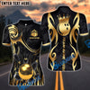 BlueJose Bowling & Pins Golden Crown King Luxury Style Customized Name, Team Name 3D Shirt (6 Colors)