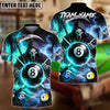 BlueJose Billiards Ball 8 & 9 & 10 Double Smoke Fire Reaper Personalized Name Shirt (4 Colors)