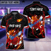 BlueJose Bowling And Pins Thorn Flame Customized Name 3D Shirt (4 Colors)