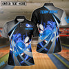 BlueJose Flame Bowling And Pins Tornado Pattern Multicolor Customized Name 3D Shirt for Women