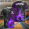 BlueJoses Bowling And Pins Flame Wolf Multicolor Customized Name 3D Shirt ( 4 Colors )