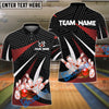 BlueJose Bowling And Pins Spike Customized Name, Team Name 3D Shirt (4 Colors)