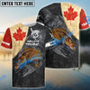 Bluejose Vintage Canadian Flag Walleye Fishing Custom Long Sleeve Performance Fishing Shirts