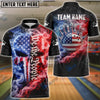 BlueJose Bowling We The People USA Fire Smoke Punisher Skull Design Personalized Name, Team Name 3D Shirt