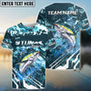Bluejose Tuna Fishing Splash Pro Design Name & Team Name 3D Shirts