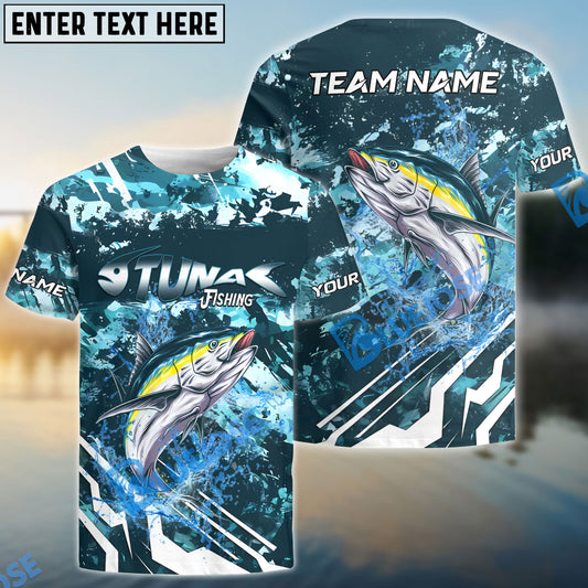 Bluejose Tuna Fishing Splash Pro Design Name & Team Name 3D Shirts