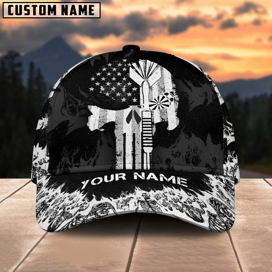 BlueJose Skull Eyes Darts Personalized Name Cap