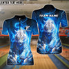BlueJose Bowling And Pins White Tiger Lightning Storm Tiger Claw Gripping Ball Customized Name, Team Name 3D Shirt (6 Colors)