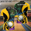 BlueJoses Smoke Pattern Yellow Colorful Golf Ball Water Flow Customized Name 3D Shirt (4 Colors)
