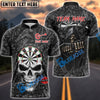 BlueJose Darts Skull Reaper Game Over With Dartboard Design Personalized Name Shirt