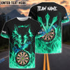 BlueJose Darts Wolf Fire Flame Personalized Name, Team Name 3D Shirt (4 Colors)