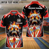BlueJose Bowling And Pins Flaming Into Skull Strike Customized Name, Team Name 3D Shirt (4 Colors)