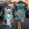 BlueJose Darts Punisher Skull Metal Fire Customized Name, Team Name 3D Shirt (4 Colors)