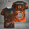 BlueJose Darts Flame Dragon Personalized Name, Team Name 3D Shirt (4 Colors)