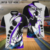 BlueJose Bowling Ball And Pins Wind Rise Multicolor Option Customized Name 3D Shirt (4 Colors)
