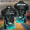 BlueJose Bowling And Pins Werewolf Crack Flame Wall Customized Name 3D Shirt (4 Colors)